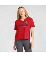 Fanatics Women's Red St. Louis Cardinals Fan Fave Stadium Slub Boxy T-Shirt