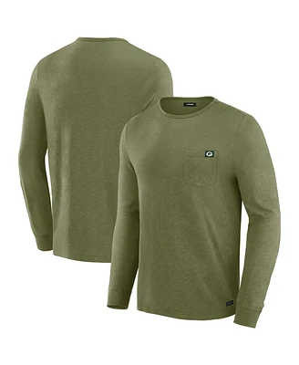 J. Palmer Men's Olive Green Bay Packers In-The-Pocket Long Sleeve T-Shirt