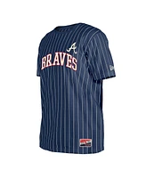 New Era Men's Navy Atlanta Braves Throwback Pinstripe T-Shirt