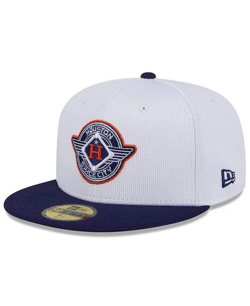 New Era Men's White/Navy Houston Astros 2025 City Connect Batting Practice 59FIFTY Fitted Hat