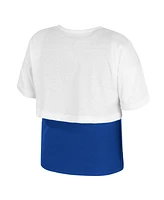Colosseum Girl's Big Boys and Girls White Florida Gators Gale Cropped 2Fer Top