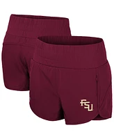 Colosseum Women's Garnet Florida State Seminoles Stop By Smocked High Waist Shorts