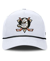 Fanatics Men's White Anaheim Ducks Rope A-Frame Adjustable Hat