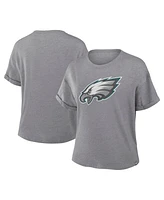 Fanatics Women's Heather Gray Philadelphia Eagles Tribute Tri-Blend T-Shirt