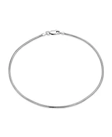 Bling Jewelry Simple Plain Snake Chain Anklet Strong Ankle Bracelet .925 Sterling Silver