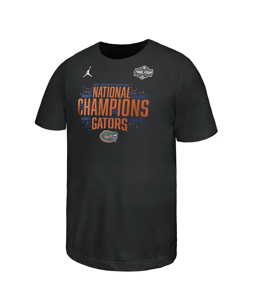 Jordan Big Boys and Girls Black Florida Gators 2025 Ncaa Men's Basketball National Champions Locker Room T-Shirt
