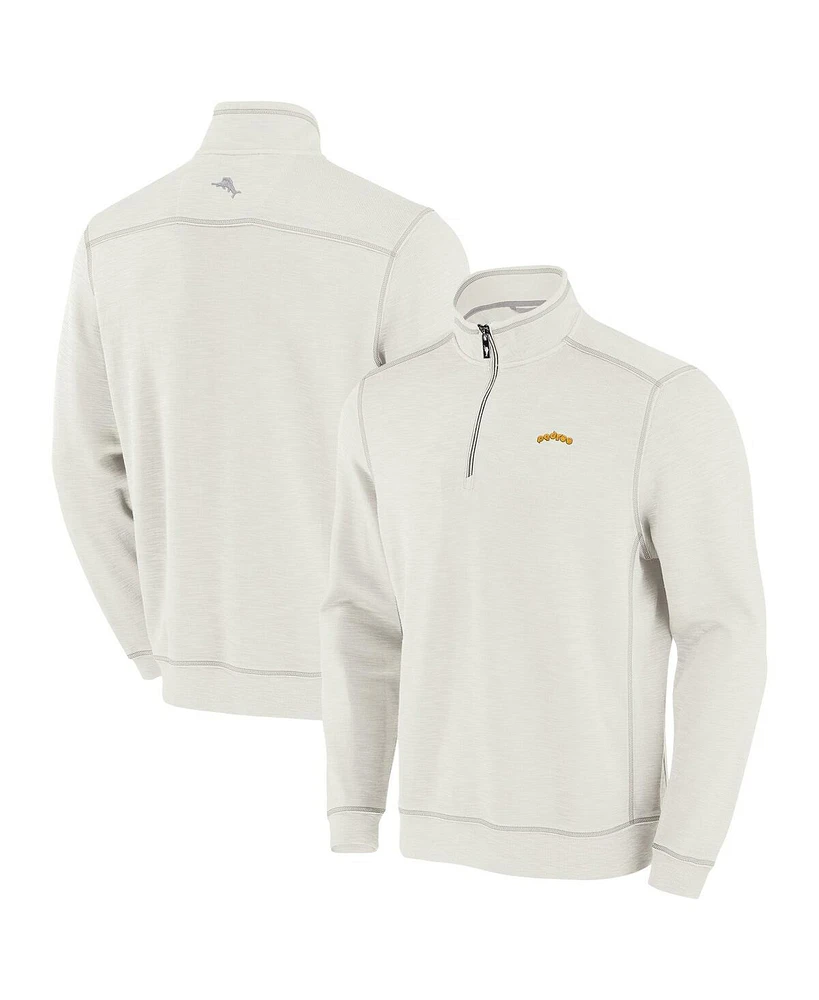 Tommy Bahama Men's Cream San Diego Padres Sport Tobago Bay Tri-Blend Half-Zip Sweatshirt