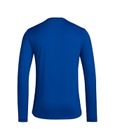 Adidas Men's Royal Kansas Jayhawks Locker On-Court the Fade Long Sleeve T-Shirt