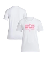Adidas Women's White Arizona State Sun Devils 2024 Breast Cancer Awareness Pregame T-Shirt