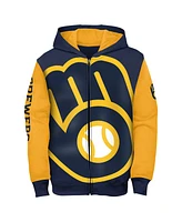 Outerstuff Toddler Navy Milwaukee Brewers Postcard Full-Zip Hoodie