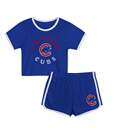 Outerstuff Toddler 2-Pice Blue Chicago Cubs Double Run T-Shirt and Shorts Set