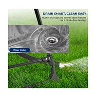 SereneLife Portable Dog Bath Tub with Drain System & Leash Restraint, Gray/Black