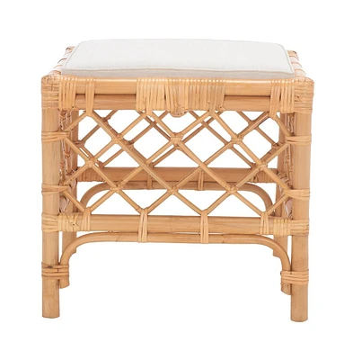 Larroux Rattan Ottoman W/ Cush