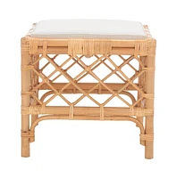 Larroux Rattan Ottoman W/ Cush