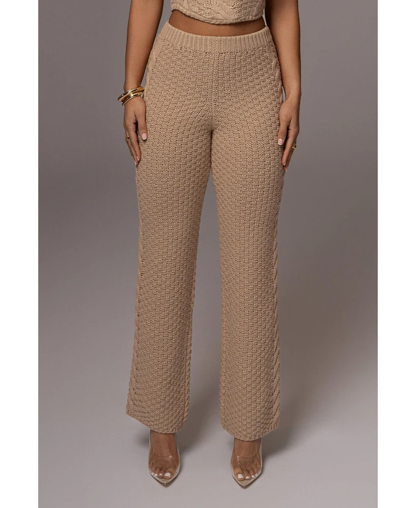 Jluxlabel Women's Beige Madison Knit Pants