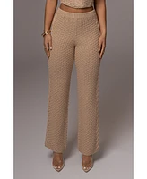 Jluxlabel Women's Beige Madison Knit Pants