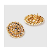 Sohi Women's Gold-Plated Stone Stud Earrings