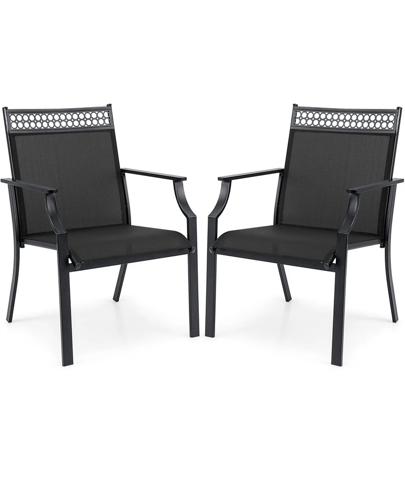 Patio Chairs Set of 2 with All Weather Breathable Fabric