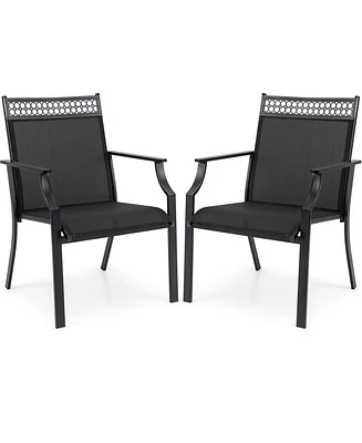Patio Chairs Set of 2 with All Weather Breathable Fabric