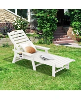 Patio Chaise Lounge Chair with 4 Position Backrest