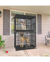 Bingopaw Stackable Large Dog Cage with Casters and Tray