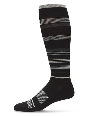 Men's Multi Striped Cotton Compression Socks UOY06868
