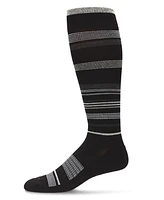 Men's Multi Striped Cotton Compression Socks UOY06868