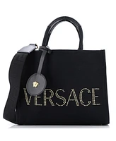 Pre-Owned Versace Medium La Medusa Tote Studded Canvas
