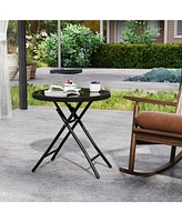 Folding Side Table Patio Round Compact Coffee