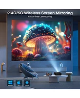 Artsea Smart Projector with WiFi and Bluetooth,Tripod Including,2025 Upgrade Android Tv Os,4K Support Native 1080P,Keystone Correction,Compatible