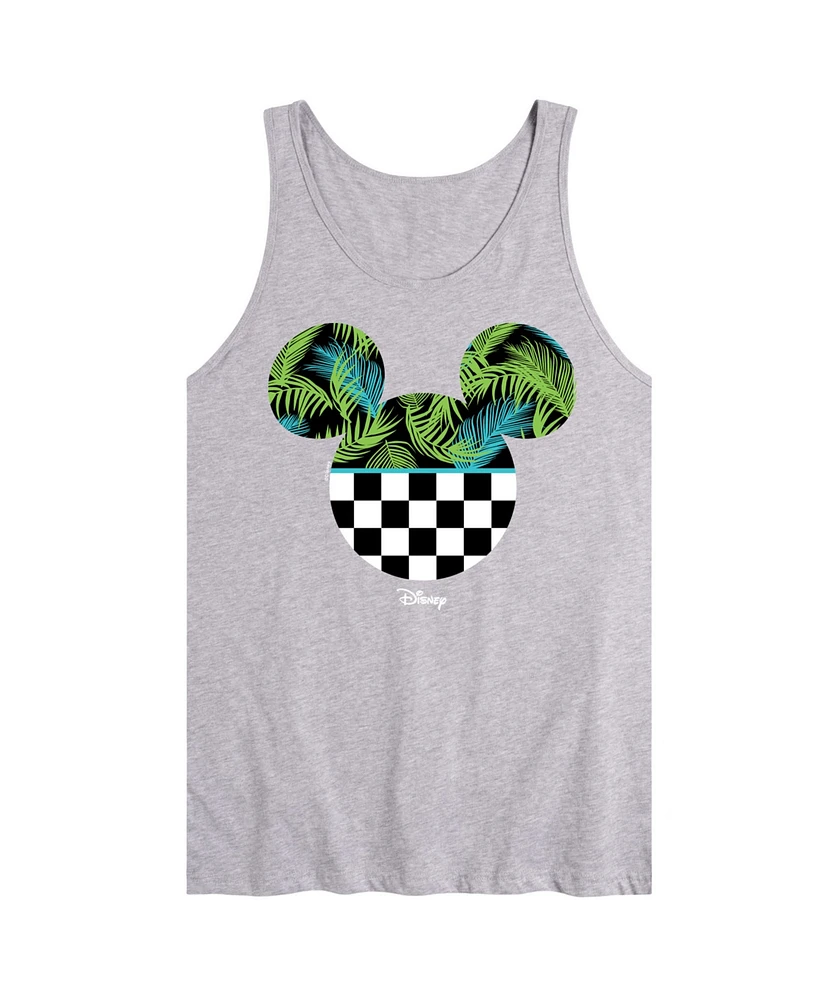 Airwaves Men's Disney Mickey Palm Checkered Head Sleeveless Tank Top