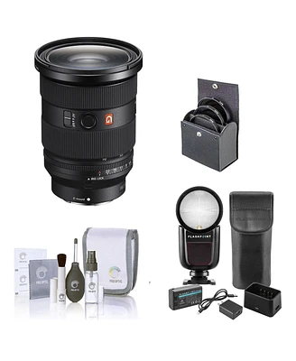 Sony Fe 24-70mm f/2.8 Gm Ii Lens, Bundle with Flashpoint Zoom Li-on X R2 Ttl Flash, 82mm Filter Kit, Cleaning Kit