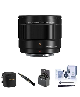 Panasonic Lumix G Leica Dg Summilux 9mm f/1.7 Aspherical Lens for Micro Four Thirds Bundle with 55mm Filter Kit, Lens Case, Lens Cleaner, Cleaning Kit