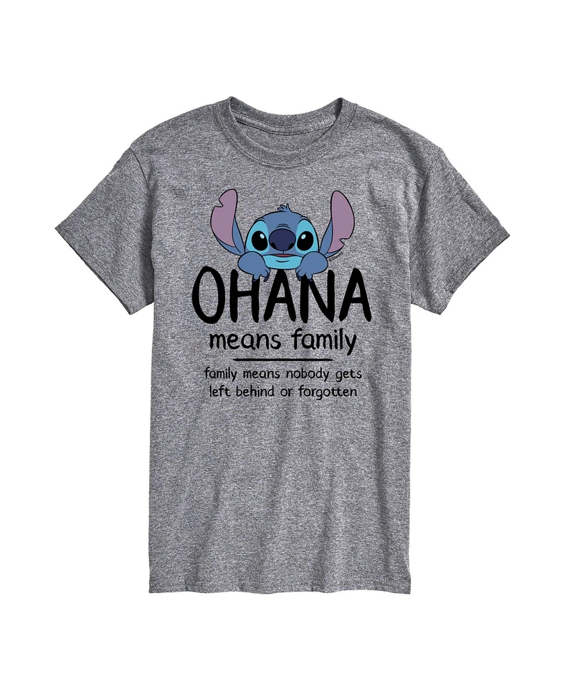 Airwaves Men's Lilo Stitch Ohana Means Family Short Sleeve T-Shirt