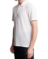 Paisley & Gray Men's Slim Fit Short Sleeve Diamond-Pattern Polo Shirt