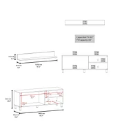 Bitter Springs Tv Stand 65" in melamine with Open Storage,pneumatic arms and 1 Door, White
