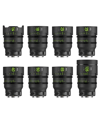 NiSi Athena Prime Cine Master 8-Lens Kit with 14mm T2.4, 25mm, 35mm, 40mm, 50mm, 85mm T1.9, 18mm, 135mm T2.2 Lens, Includes Filter Holder, Sony E