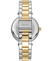 Dkny Women's Essential Logo Dark Dial Gold Two-Tone Stainless Steel Bracelet Watch 38mm