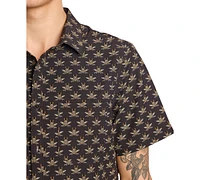 Paisley & Gray Men's Gilby Slim Fit Short Sleeve Printed Button-Front Swim Shirt