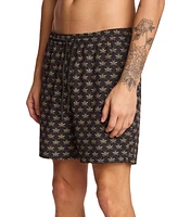 Paisley & Gray Men's Gilligan Printed Drawstring 6" Swim Trunks