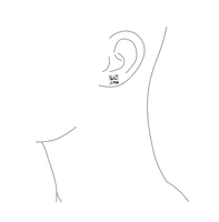 Bling Jewelry Set of 2 Square Solitaire Cz Stud Earrings Silver Gold Sterling Silver