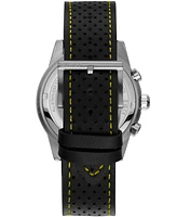 Dkny Men's Bryant Park Chronograph Black Leather Strap Watch, 44mm
