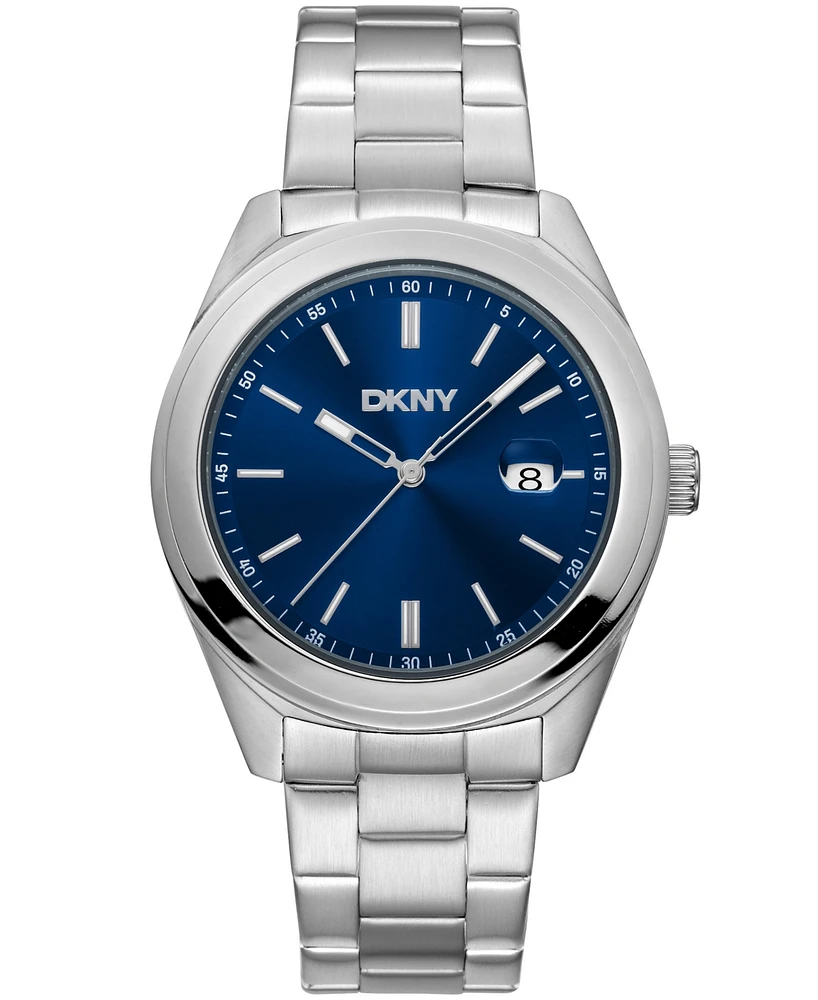 Dkny Men's Modernist Classics Dark Blue Stainless Steel Bracelet Watch, 40mm
