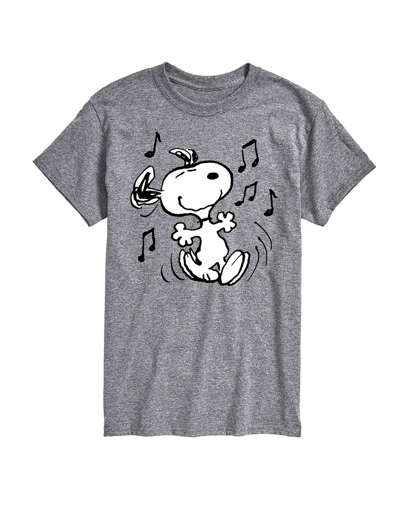 Airwaves Men's Peanuts Snoopy Dancing Music Short Sleeve T-Shirt