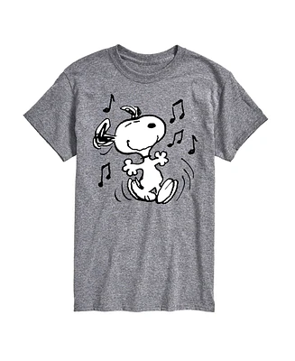 Airwaves Men's Peanuts Snoopy Dancing Music Short Sleeve T-Shirt
