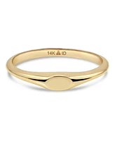 Devata Signet Ring in 14K Gold, Size 7, approx. 1.6 grams.