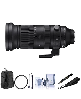 Sigma 60-600mm f/4.5-6.3 Dg Dn Os Sports Lens for Sony E Bundle with 105mm Mc Clear Filter, Backpack, Camera Strap, Lens Cleaner, Cleaning Kit, Lens C