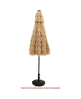 Solar Powered Thatched Tiki Patio Umbrella with Led Lights