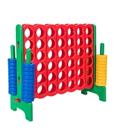 Gymax Jumbo 4-to-Score Game Set Giant 4 in A Row Kids Adults 42 Jumbo Rings