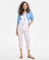 Style & Co Women's Printed Mid-Rise Curvy Capri Jeans, Exclusively at Macy's